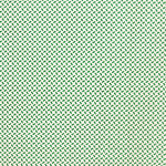 Detail of fabric in a small-scale geometric grid print in green on a cream field.