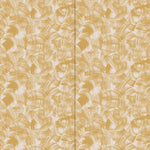 Wallpaper in an abstract paint swatch print in mustard on a cream field.