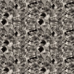 Wallpaper in an abstract paint swatch print in black on a white field.