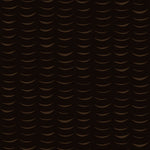 Wallpaper in an abstract crescent print in brown on a black field.