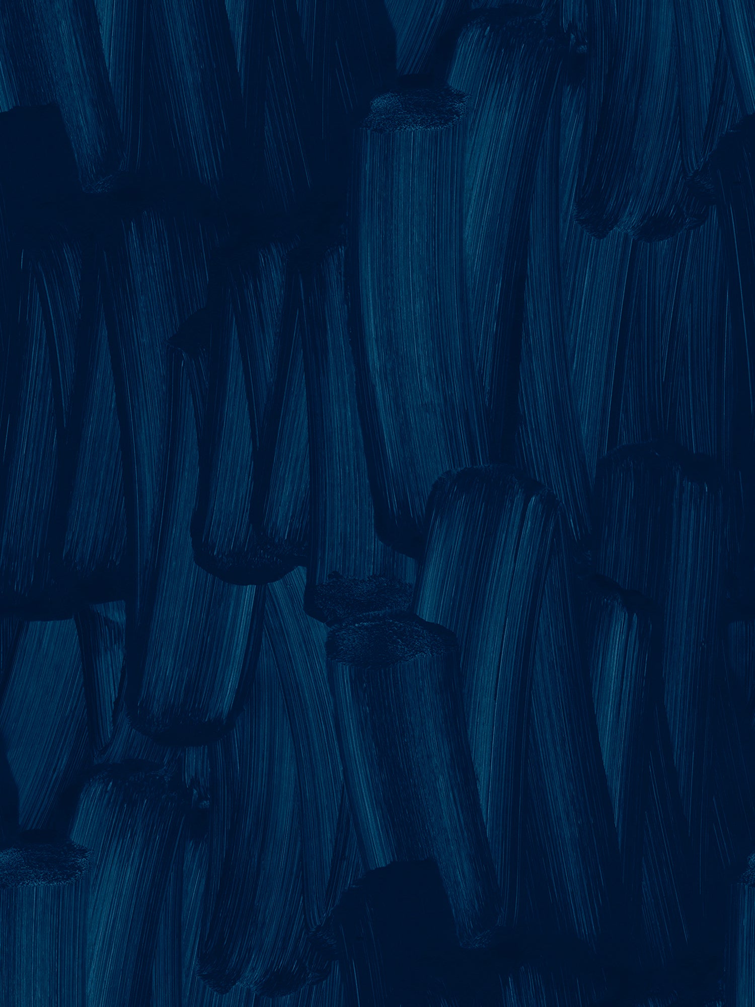 Wallpaper in an abstract paint print in shades of navy.