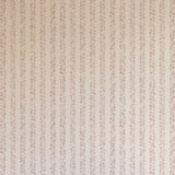 Detail of wallpaper in a repeating striped circular print in purple on a cream field.