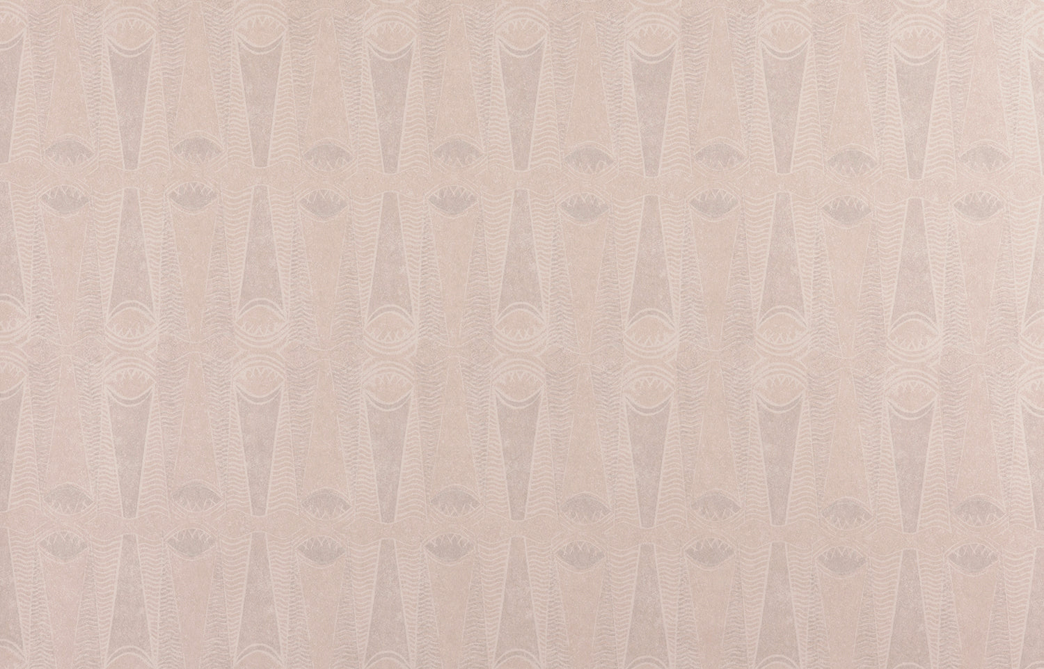 Detail of wallpaper in an abstract geometric print in pink and tan.