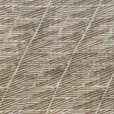 Detail of fabric in a textural geometric stripe in shades of brown.