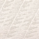 Detail of wallpaper in a textural geometric stripe in gray on a white field.
