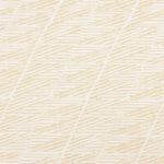 Detail of wallpaper in a textural geometric stripe in yellow on a cream field.
