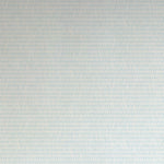 Detail of wallpaper in a textural grid print in shades of light blue and cream.
