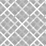 Detail of fabric in a dotted plaid pattern in shades of gray and black on a white field.