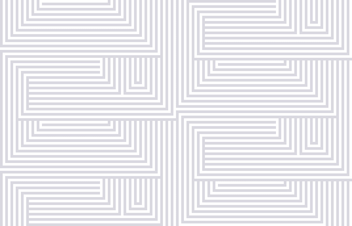 Detail of wallpaper in a geometric grid pattern in gray on a white field.