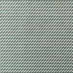 Detail of fabric in a matchstick grid print in green on a white field.