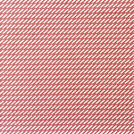 Detail of fabric in a matchstick grid print in red on a white field.