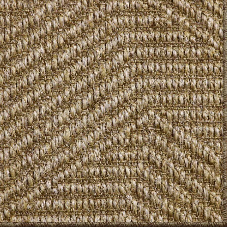 Close-up of a broadloom carpet in a stacked stripe design in brown.