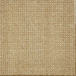 Close-up of a textured woven performance carpet in warm tan.