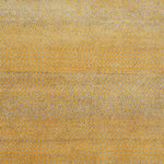 Handknotted rug with small scale geometric pattern in yellow and beige. 