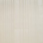 Detail of wallpaper in a muted stripe pattern in green on a greige field.