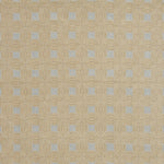 Patterned rug with geometric design on a beige background