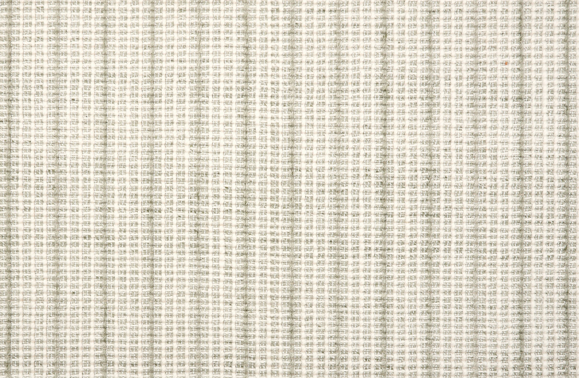 Broadloom carpet in a textural strie stripe in cream with shades of sage green.