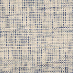 Broadloom carpet in a textural basket weave in cream mixed with shades of blue.