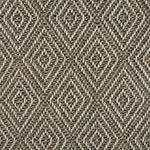 Broadloom carpet in a raised diamond pattern in brown
