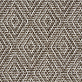 Broadloom carpet in a raised diamond pattern in taupe.