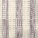 Broadloom carpet in a flatwoven stripe in soft grey, lavender and cream. 