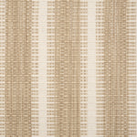 Broadloom carpet in a flatwoven stripe in tan and cream. 