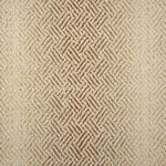 Broadloom with a geometric pattern on an ombré background in beige and tan.