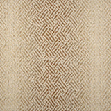 Broadloom with a geometric pattern on an ombré background in beige and tan.