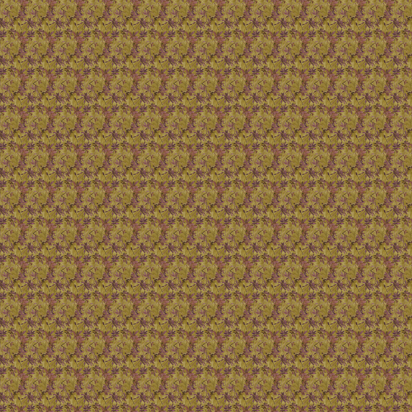 Small scale watercolor floral in purple and green.