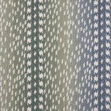 Broadloom carpet with a cream dashed stripe on an ombré field in blue and green. 
