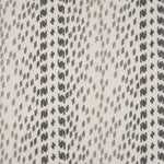 Broadloom carpet with a dashed stripe in shades of grey on a cream field. 