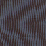 Detail of fabric in a stripe print in brown and navy.