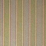 Striped flatweave runner detail in sage green and light green.