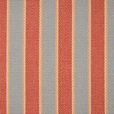 Striped flatweave runner detail in orange and blue.
