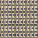 Detail of fabric in an interlocking checked pattern in shades of pink, purple and sage.