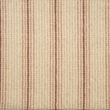 Broadloom carpet with widely spaced pin stripes in  light and dark pink with oatmeal. 