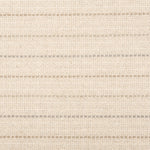 Broadloom carpet with a cream field and widely spaced dashed stripes in shades of  taupe and grey.