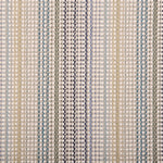 Broadloom carpet in a textural multi color stripe in beige, blue, tan and teal.