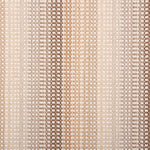 Broadloom carpet in a textural multi color stripe in a palette of neutral tan, brown and cream.