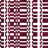Modernist checkerboard pattern in maroon and cream.