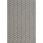 Flatweave rug with blue and brown geometric design