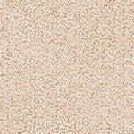 Printed fabric with small scale coral design in warm tan on white. 