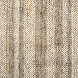 Textural striped broadloom carpet in taupe and cream.