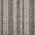 Textural striped broadloom carpet in dark blue and cream