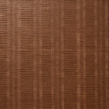 Detail of wallpaper in a textural stripe print in shades of brown.