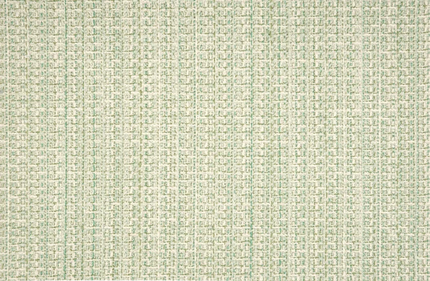 Broadloom carpet in a textural weave in mint green. 