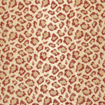 Broadloom carpet swatch in a leopard skin pattern, in red and tan