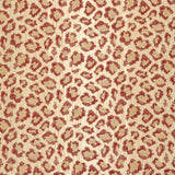 Broadloom carpet swatch in a leopard skin pattern, in red and tan