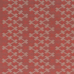 Red fabric with a geometric pattern
