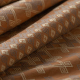 Brown fabric with geometric pattern lightly folded
